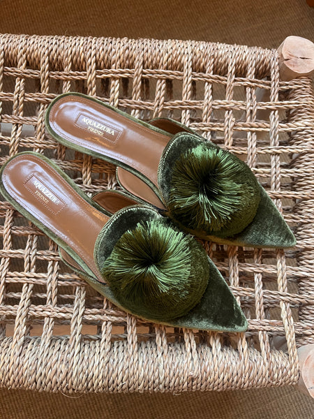 Aquazzura Pom Pom Mule
