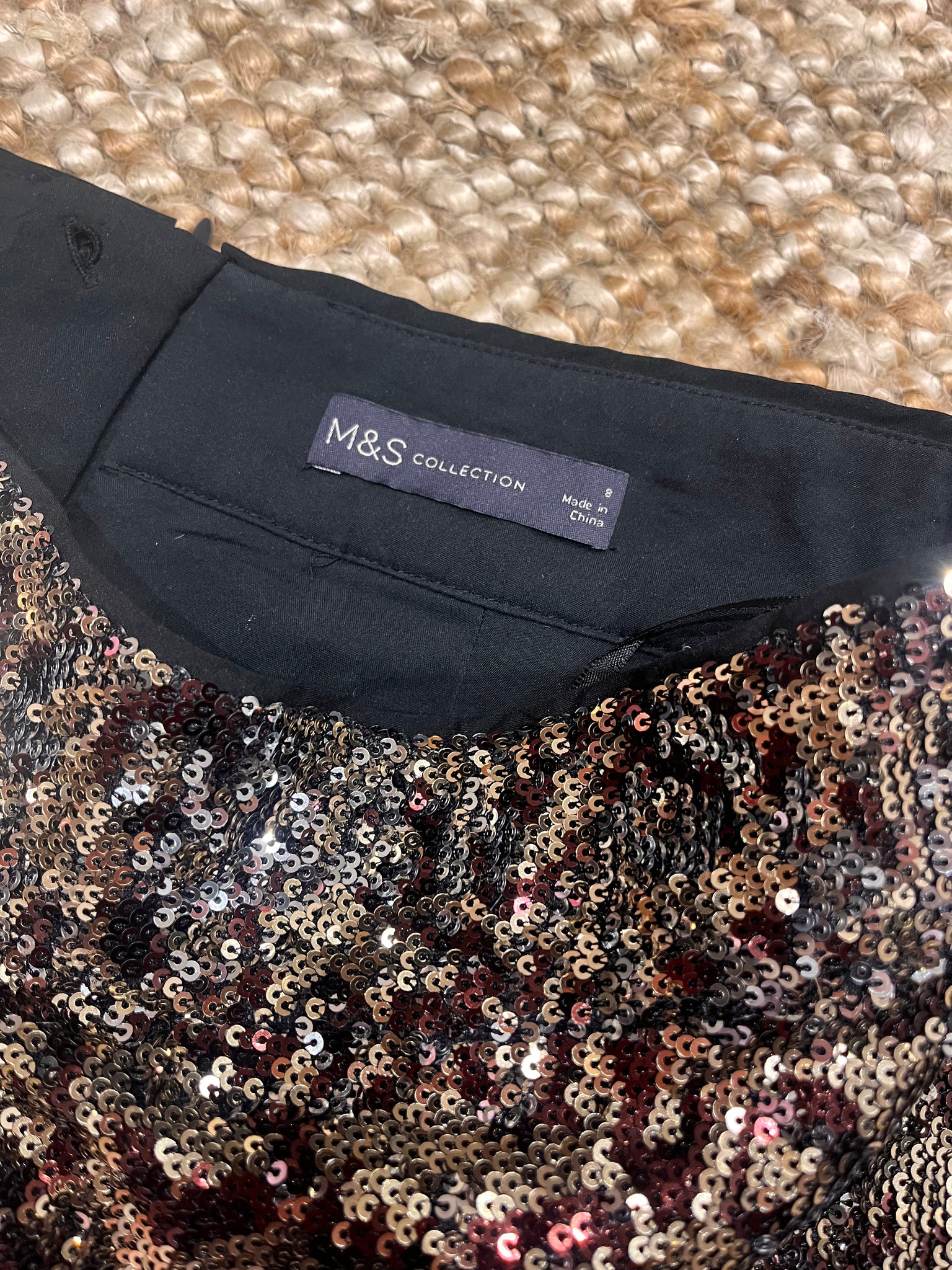 M&S Sequin Skirt 8